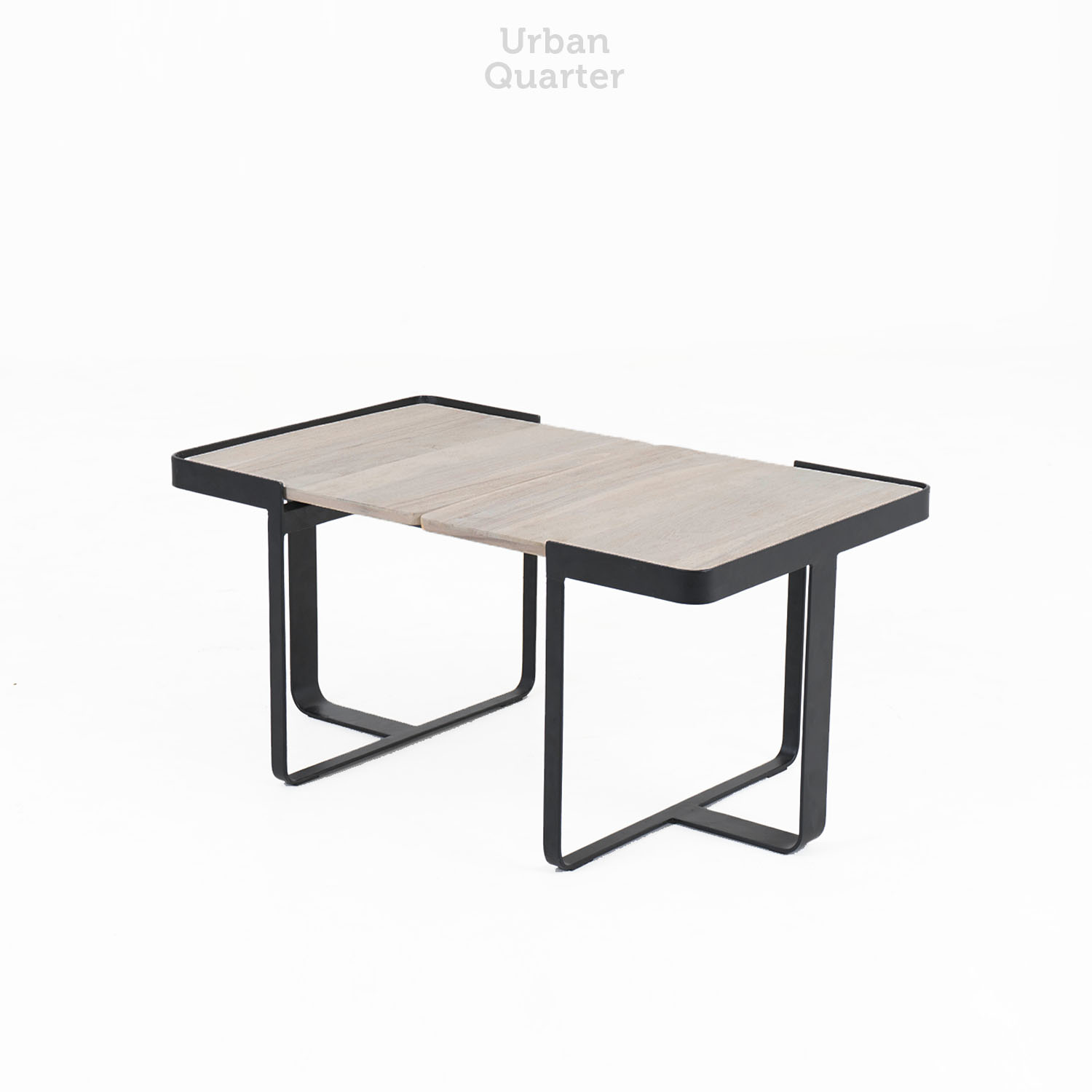 22.17221 COFFEE TABLE TEAK WOOD WITH IRON FRAME -Overall.41-81x49x39cm