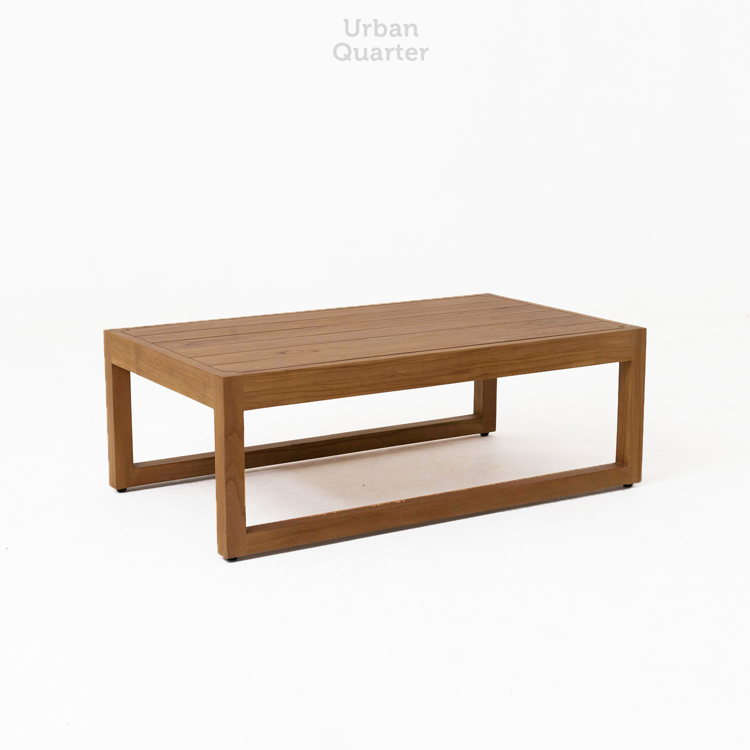 22.18205 COFFEE TABLE WITH TEAK WOOD SLAT TOP -Overall.120x70x42cm