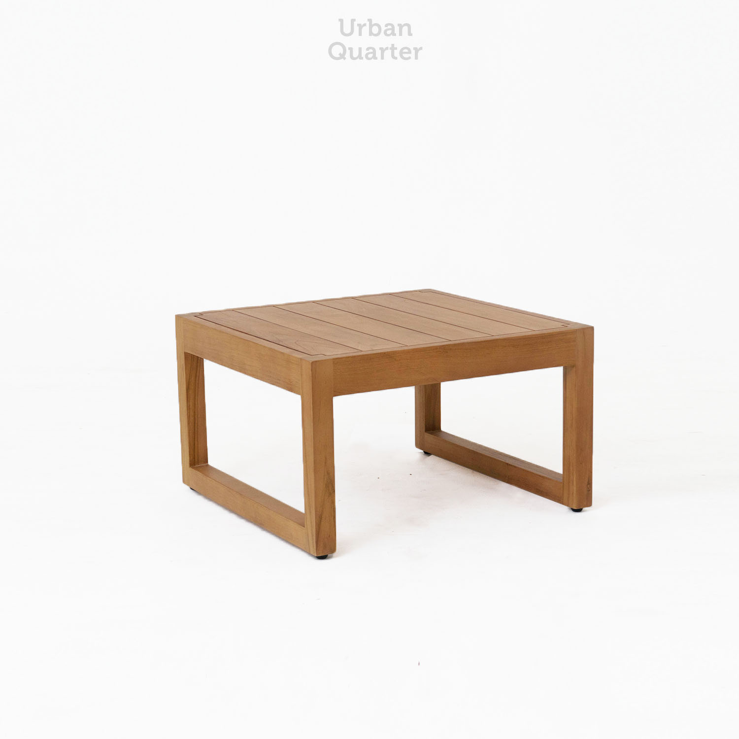 22.18205 COFFEE TABLE WITH TEAK WOOD SLAT TOP -Overall.70x70x42cm