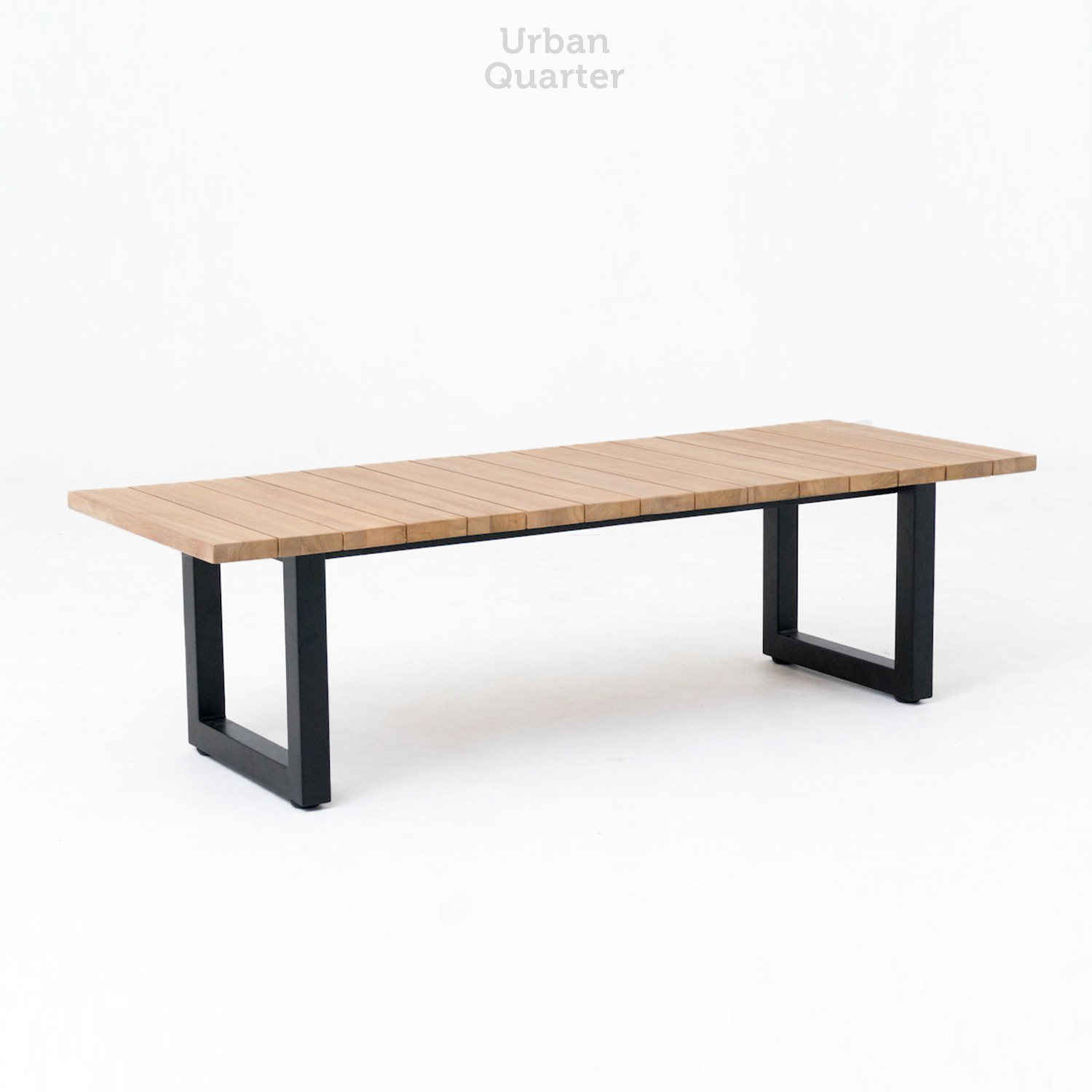 22.18281 COFFEETABLE WITH TEAK WOOD ALUM -Overall.160x60x45cm