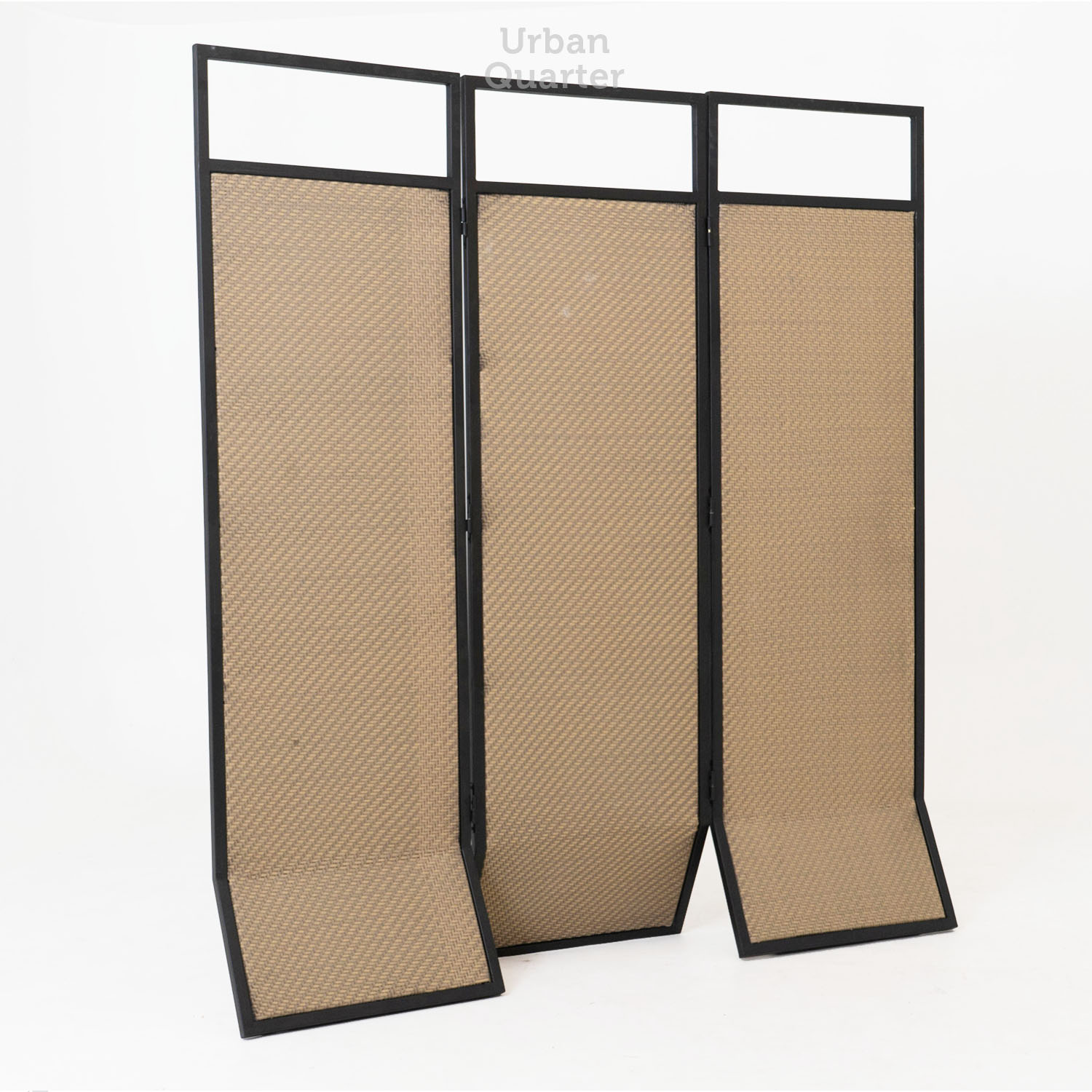 42.17686 3 SCREEN CLOSE WEAVING FOC Synthetic Weave Coffee Brown.6mm Iron -Overall.181.5x32x200cm kith room divider