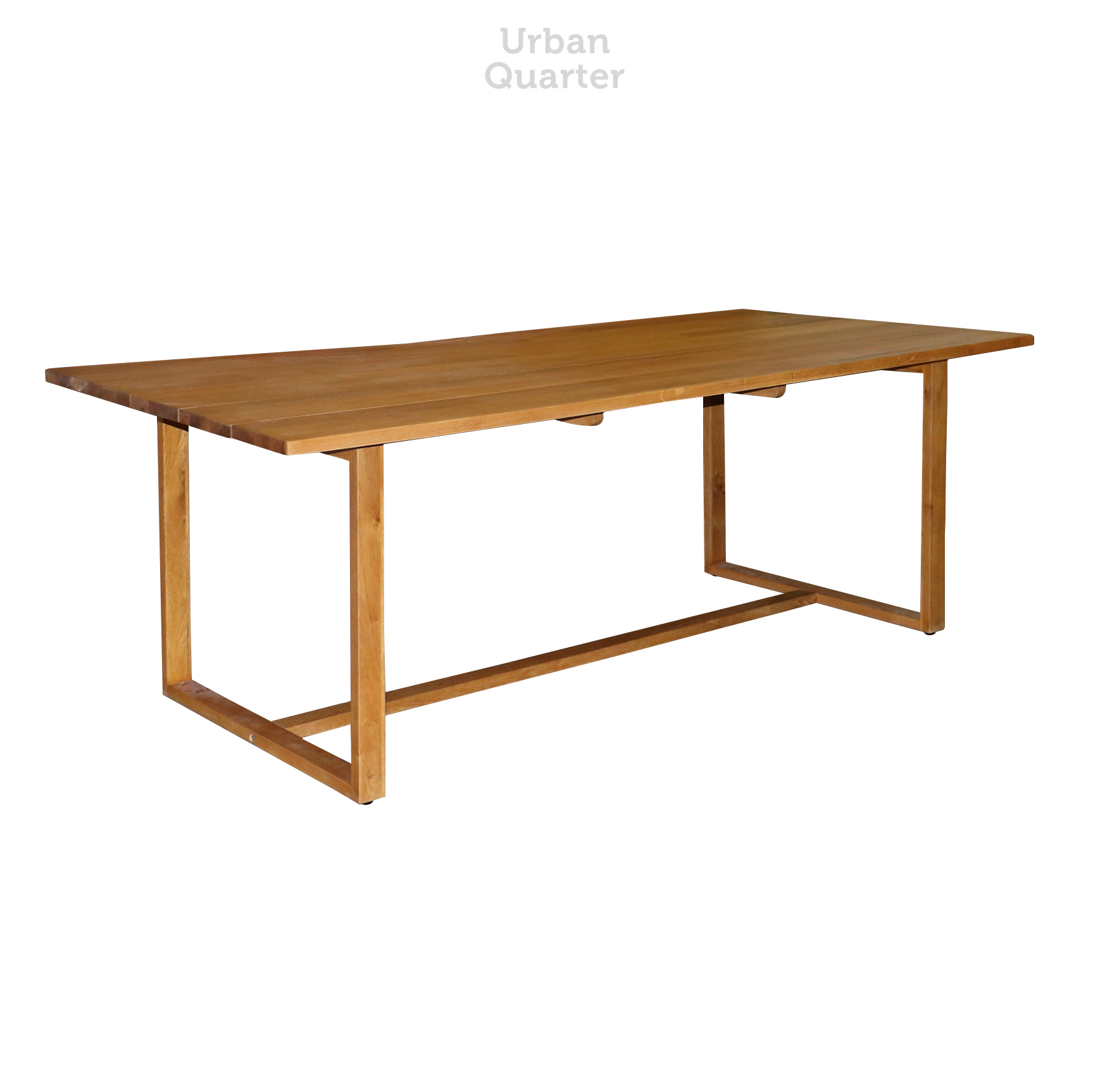 21.19060 DINING TABLE OAK WOOD In Clear Coated Satin Finished-Overall.210x100x75cm_e