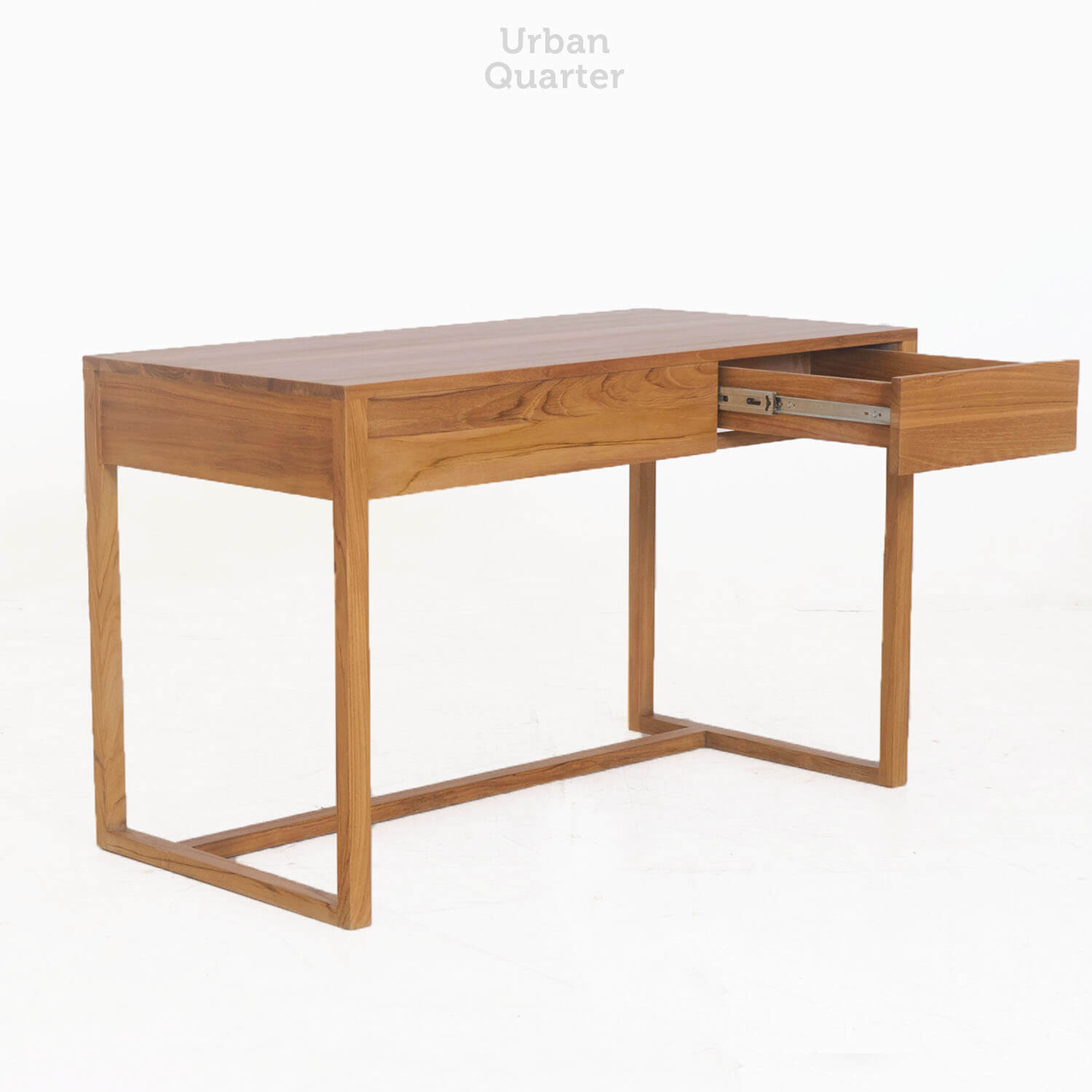 28.19057 DESK TABLE TEAK WOOD In Natural PU Finished-Overall.120x60x75cm (2)