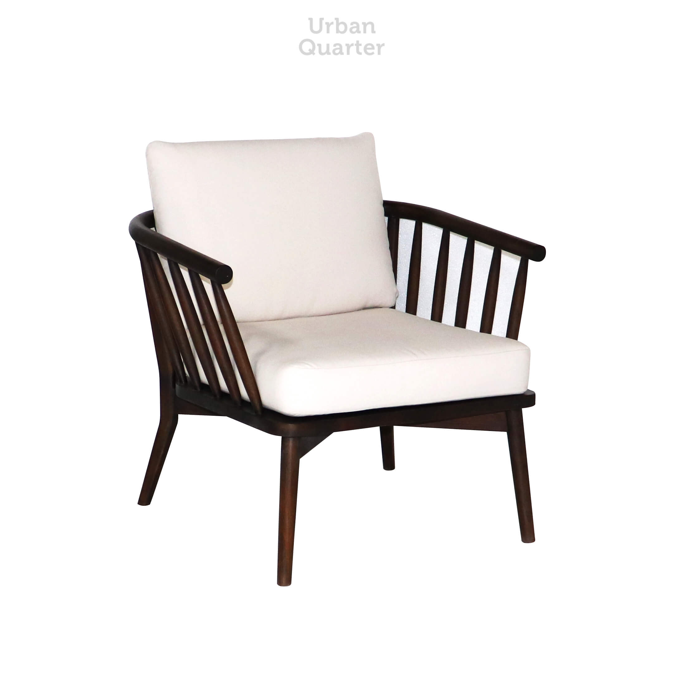 61.19480 LOUNGECHAIR WITH TEAK WOOD In Latte 28 Finished + LOCAL FABRIC-Overall.83x80x71cm.Seat.60x62x34cm_E