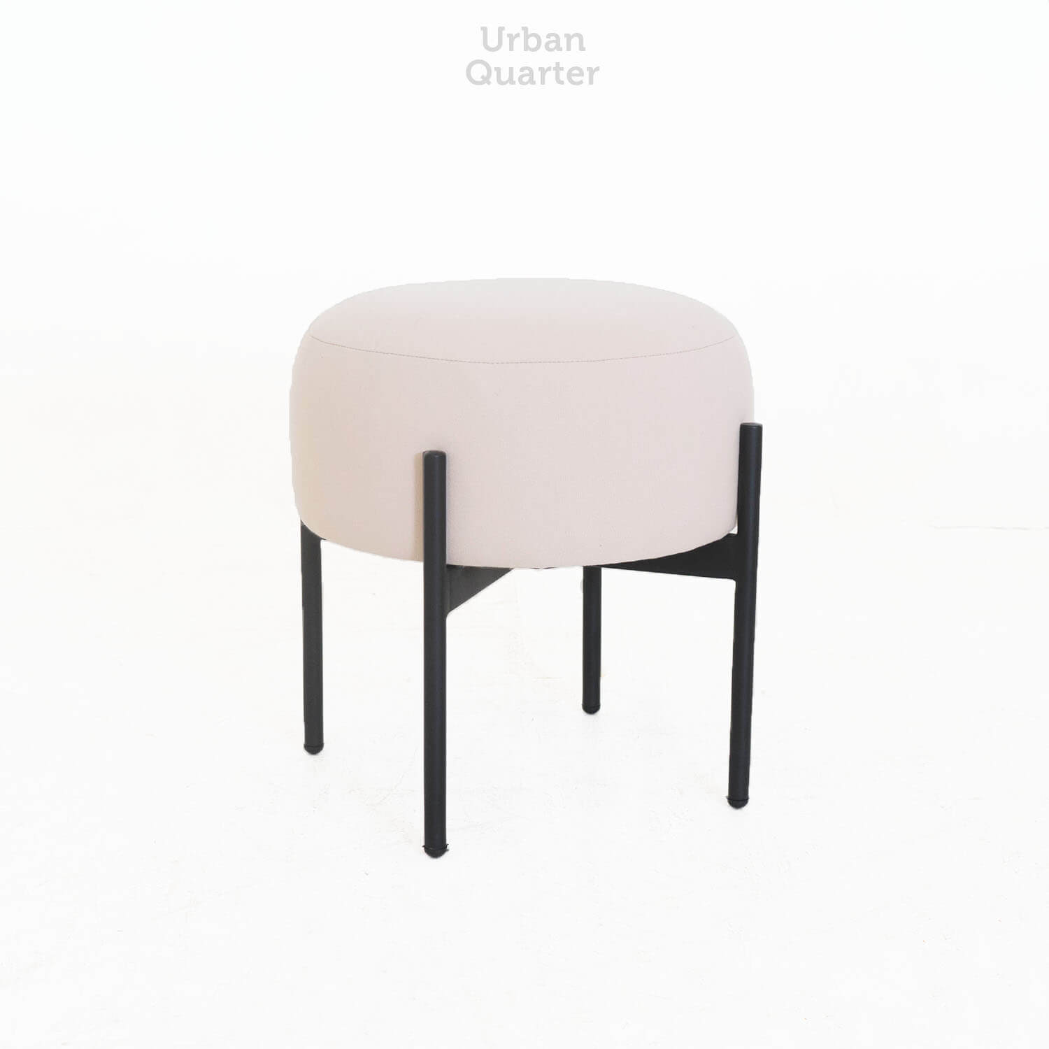81.19045 STOOL WITH IRON + FABRIC SR Stone-Overall.Dia.45x47cm