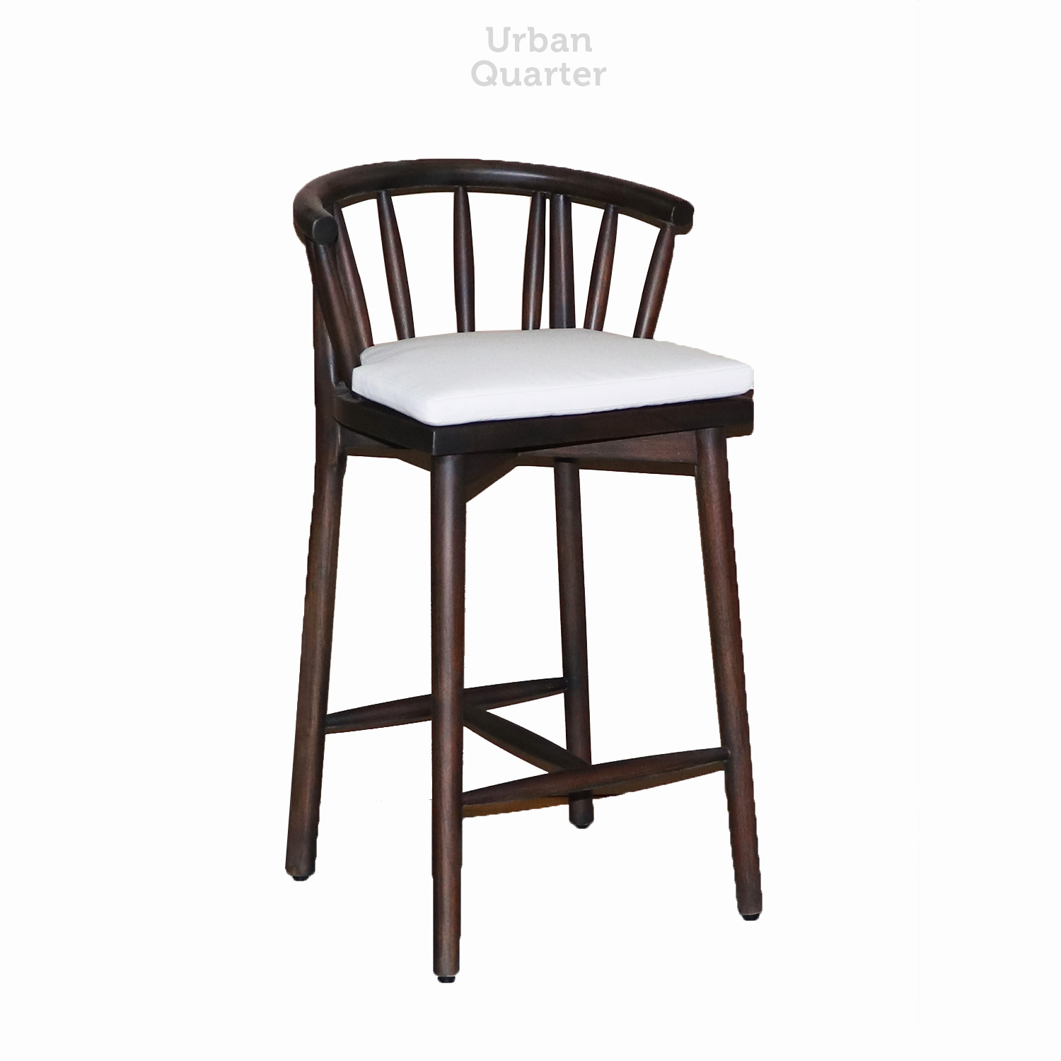 09.19432 BARCHAIR WITH TEAK WOOD-Overall.45x50x91cm.Seat..43x40x65-70cm(With Cushion)