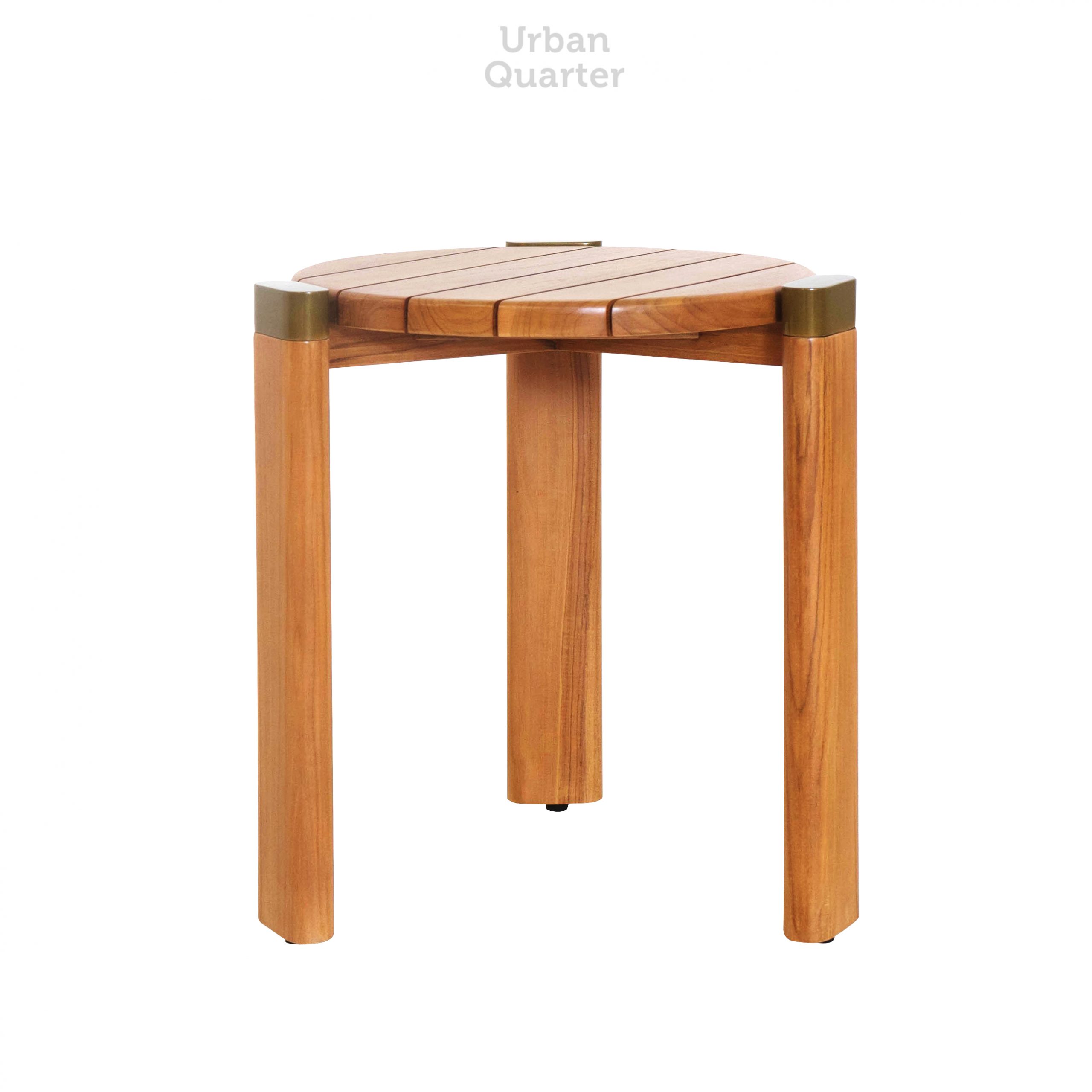 24.19281 SIDE TABLE TEAK WOOD With Alum-Overall.48,5x56cm_E