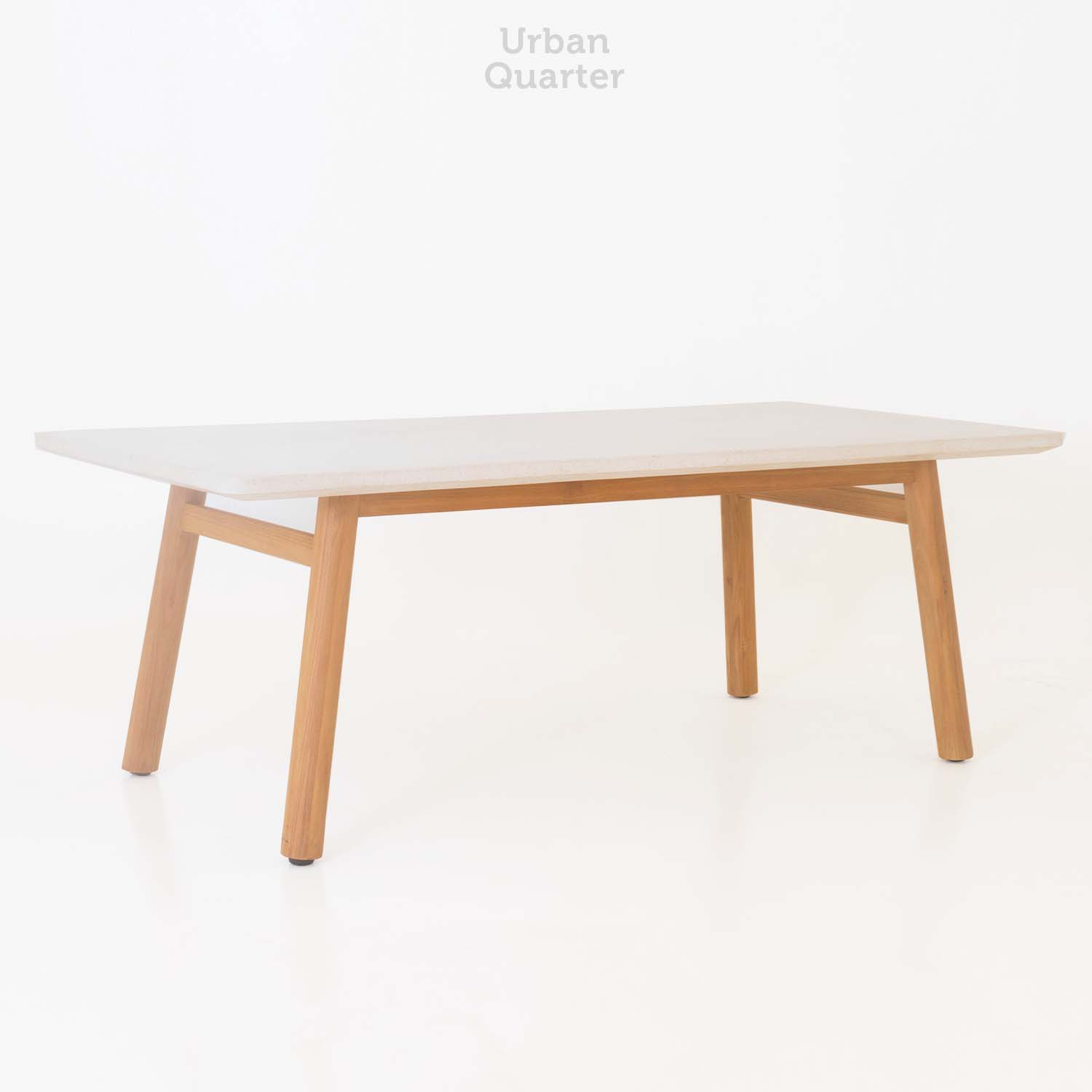 21.19484 DINING TABLE WITH TEAK TERAZZO-Overall.210x100x76cm